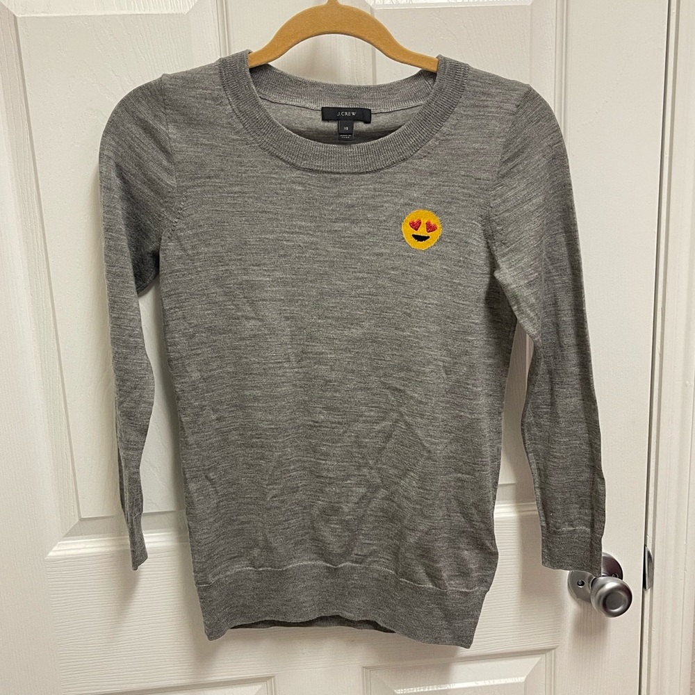 J. Crew Merino Wool Heart Eye Emoji Sweater